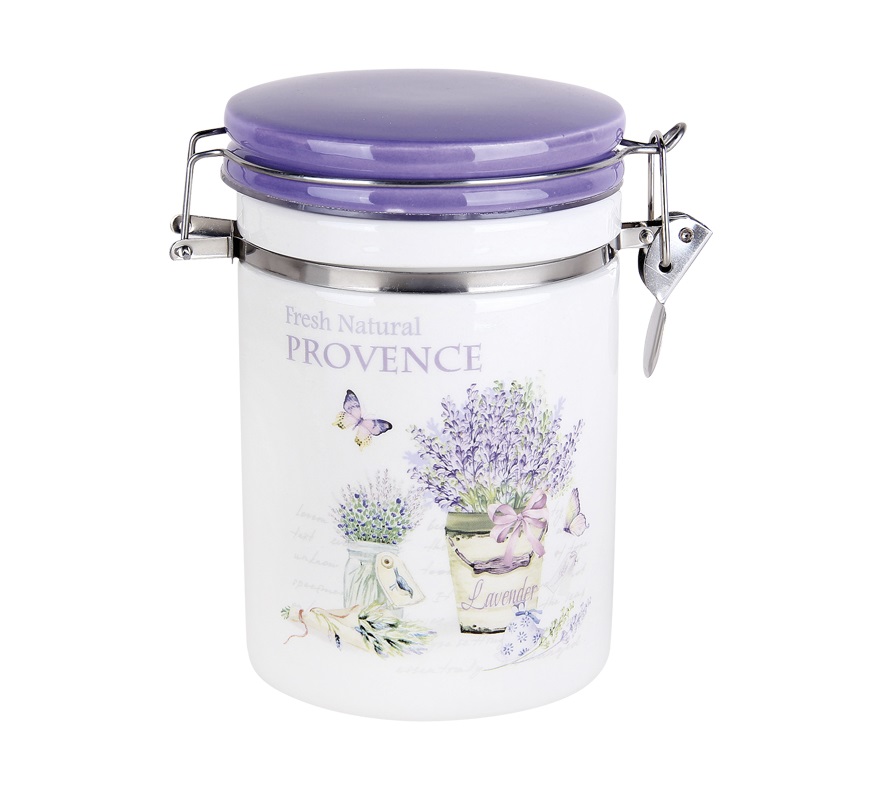 Банка для сыпучих продуктов Korall Lavender 850мл с клипсой Банка для сыпучих продуктов Korall Lavender 850мл с клипсой
