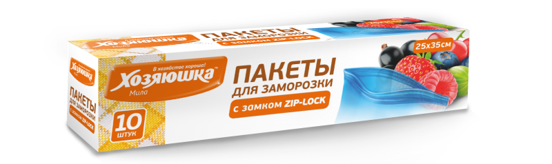 Пакеты для заморозки Хозяюшка Мила с замком Zip-Lock 25x35 см 10 шт Пакеты для заморозки Хозяюшка Мила с замком Zip-Lock 25x35 см 10 шт