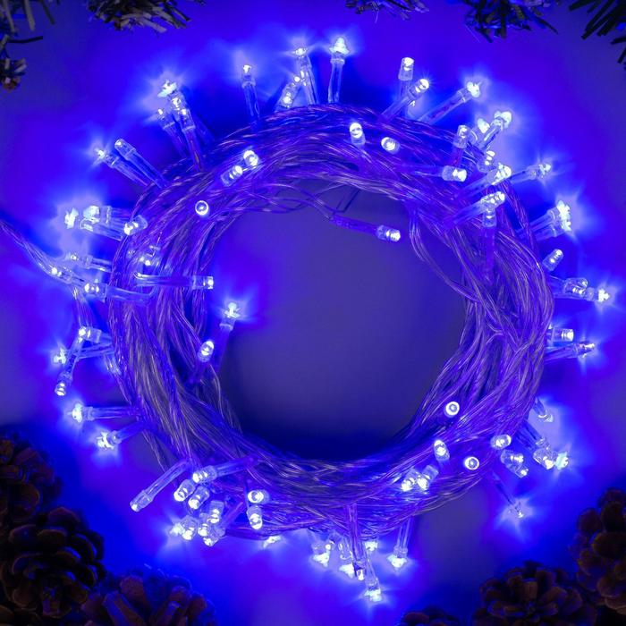 Электрогирлянда светодиодная Luazon Lighting Нить 10 м 100 LED, свечение синее, 8 режимов, 220 В Электрогирлянда светодиодная Luazon Lighting Нить 10 м 100 LED, свечение синее, 8 режимов, 220 В