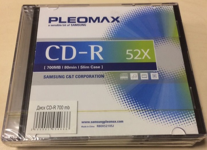 ���� Samsung Pleomax CD-R 700Mb 52x Slim Case 80min