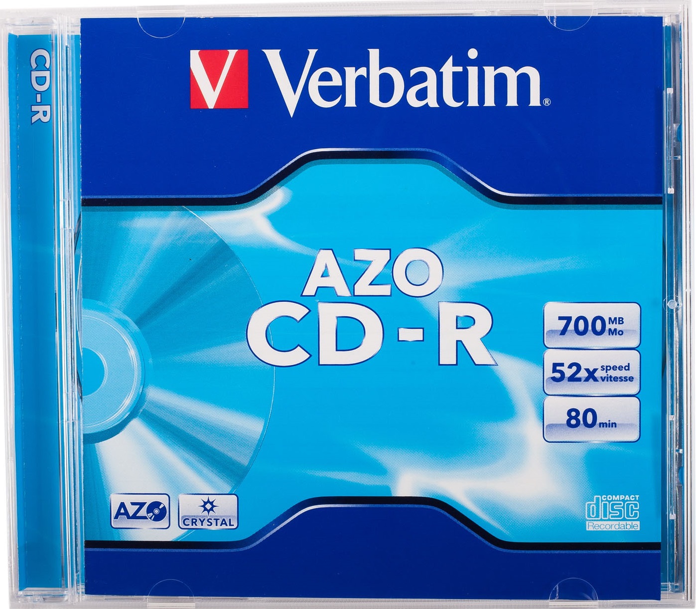 Диск Verbatim CD-R 700Mb 52х AZO Crystal jewel box 80min Диск Verbatim CD-R 700Mb 52х AZO Crystal jewel box 80min