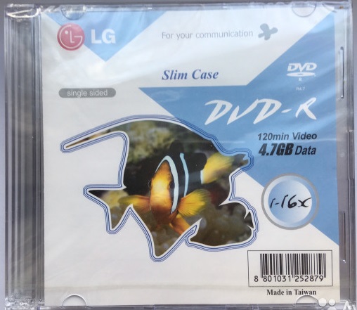 ���� LG DVD-R 4,7Gb 16x Slim 