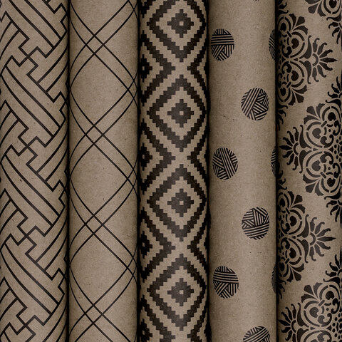 Бумага упаковочная крафт Золотая сказка Kraft Geometric 70x100см 80г/м2, Бумага упаковочная крафт Золотая сказка Kraft Geometric 70x100см 80г/м2,