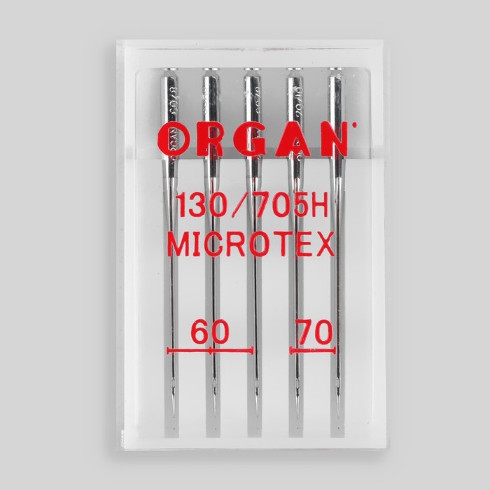 Иглы для бытовых швейных машин Organ микротекс №60-70 5 шт Иглы для бытовых швейных машин Organ микротекс №60-70 5 шт