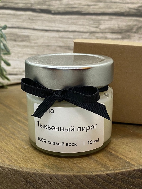 Свеча ароматическая Mona Тыквенный пирог в банке соевый воск 100 мл Свеча ароматическая Mona Тыквенный пирог в банке соевый воск 100 мл