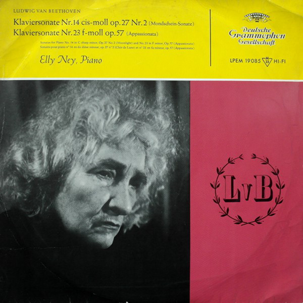 Ludwig van Beethoven, Elly Ney 'Klaviersonate Nr14, Klaviersonate Nr23' LP/1958/Classical/Germany/Nm Ludwig van Beethoven, Elly Ney 'Klaviersonate Nr14, Klaviersonate Nr23' LP/1958/Classical/Germany/Nm