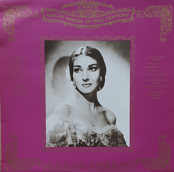 Maria Callas 'Maria Callas' LP/1971/Classical/UK/Nm Maria Callas 'Maria Callas' LP/1971/Classical/UK/Nm