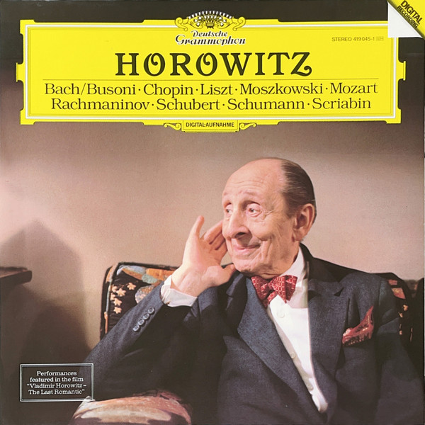 Vladimir Horowitz 'Bach, Busoni, Chopin, Liszt, Moszkowski, Mozart' LP/1985/Classical/Germany/Nm Vladimir Horowitz 'Bach, Busoni, Chopin, Liszt, Moszkowski, Mozart' LP/1985/Classical/Germany/Nm