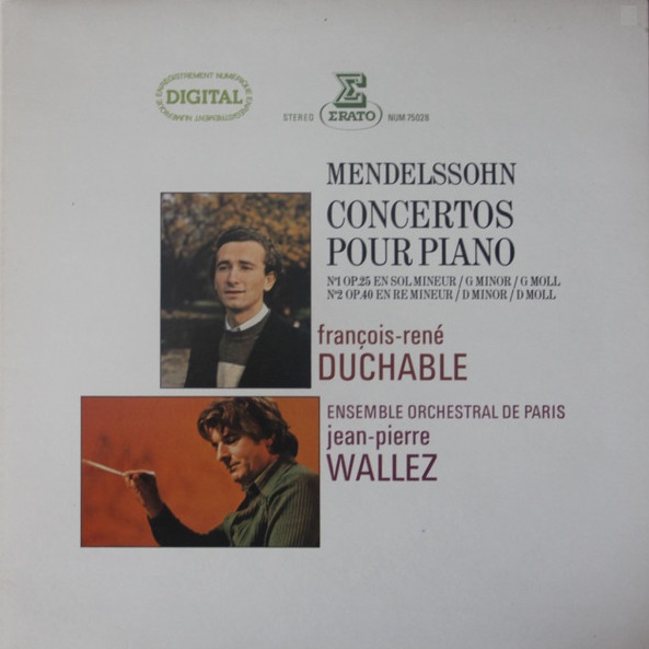 Felix Mendelssohn, Francois-Rene Duchable Concertos Pour Piano LP/1983/Classical/France/Nm