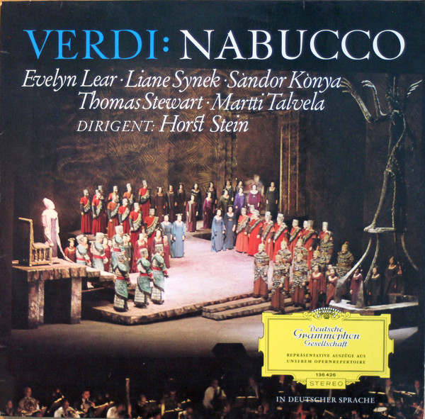 Giuseppe Verdi, Evelyn Lear, Liane Synek, Horst Stein 'Nabucco' LP/1966/Classical/Germany/Nm Giuseppe Verdi, Evelyn Lear, Liane Synek, Horst Stein 'Nabucco' LP/1966/Classical/Germany/Nm